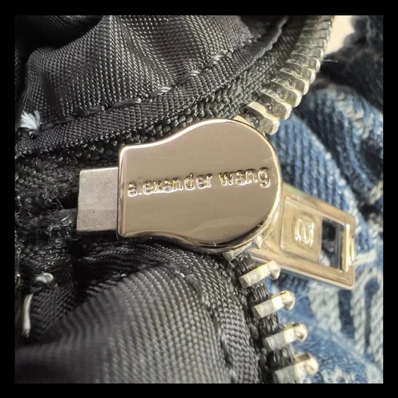 Alexander Wang Scrunchie Bag Small Denim Jacquard